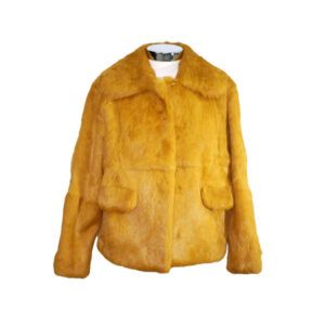 abrigo color mostaza piel natural